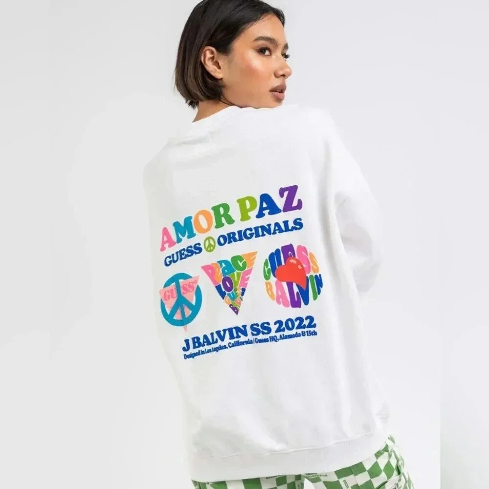 Guess x J Balvin Amor Crewneck Sweatshirt NWT - Picture 1 of 8